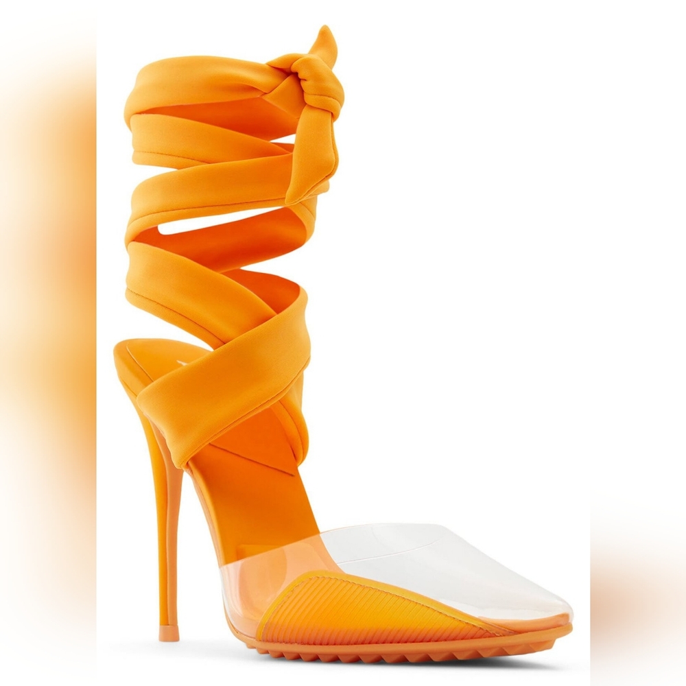 "SOLD"ALDO Salerno Pointed Toe Pump - Orange - Picture 3 of 8